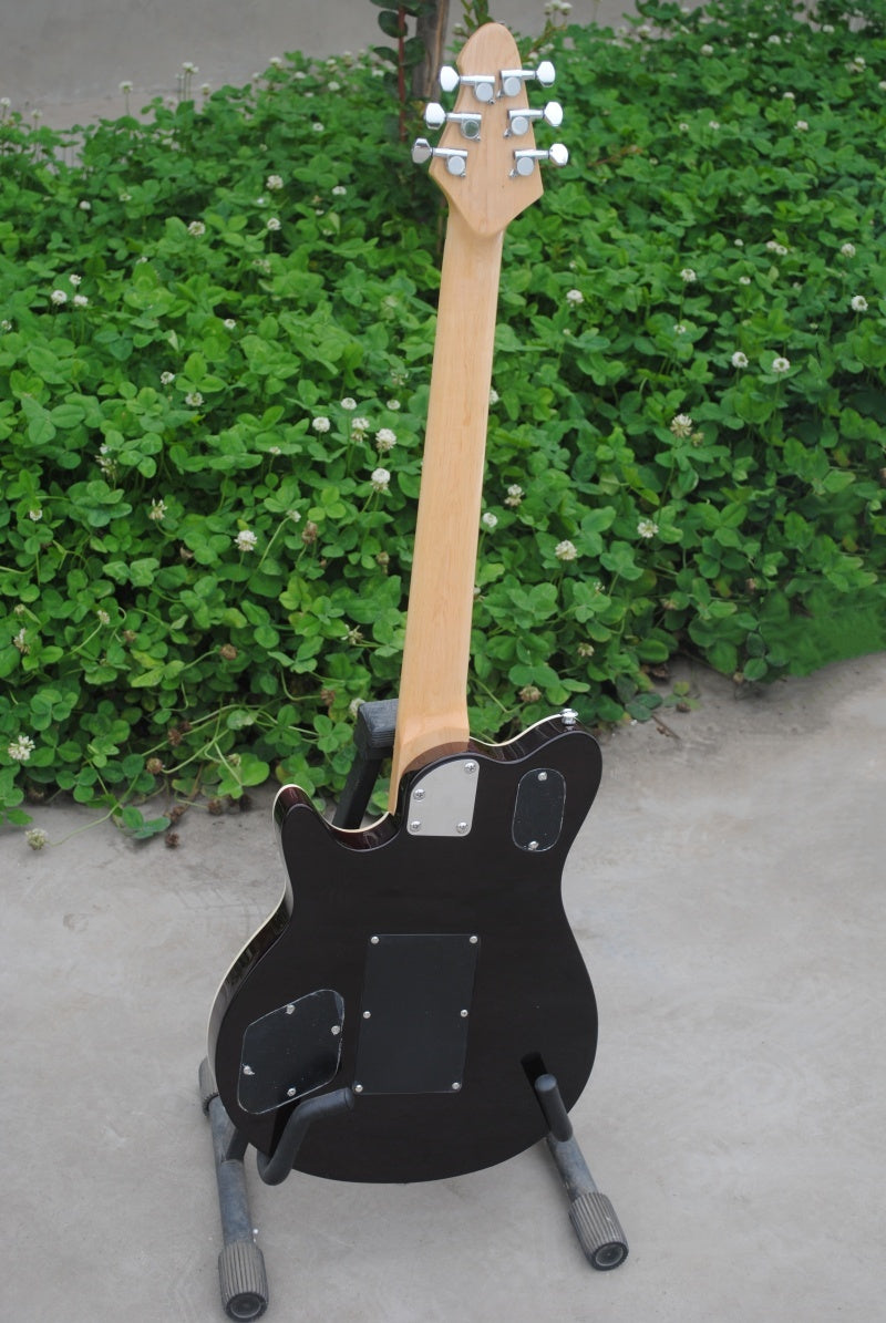 Customize Sunburst Glossy Electric Guitar  Sunburst Quilt Maple Wolfgang Style Electric Guitar Double Lock Tremolo HH Pickups Rock Guita Fen  EVH rz27#