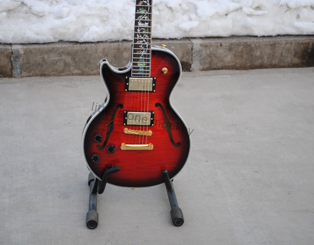 Factory Customized    Electric Guitar with Vintage Vintage aubergine burlywood color Electric Guitarop321#
