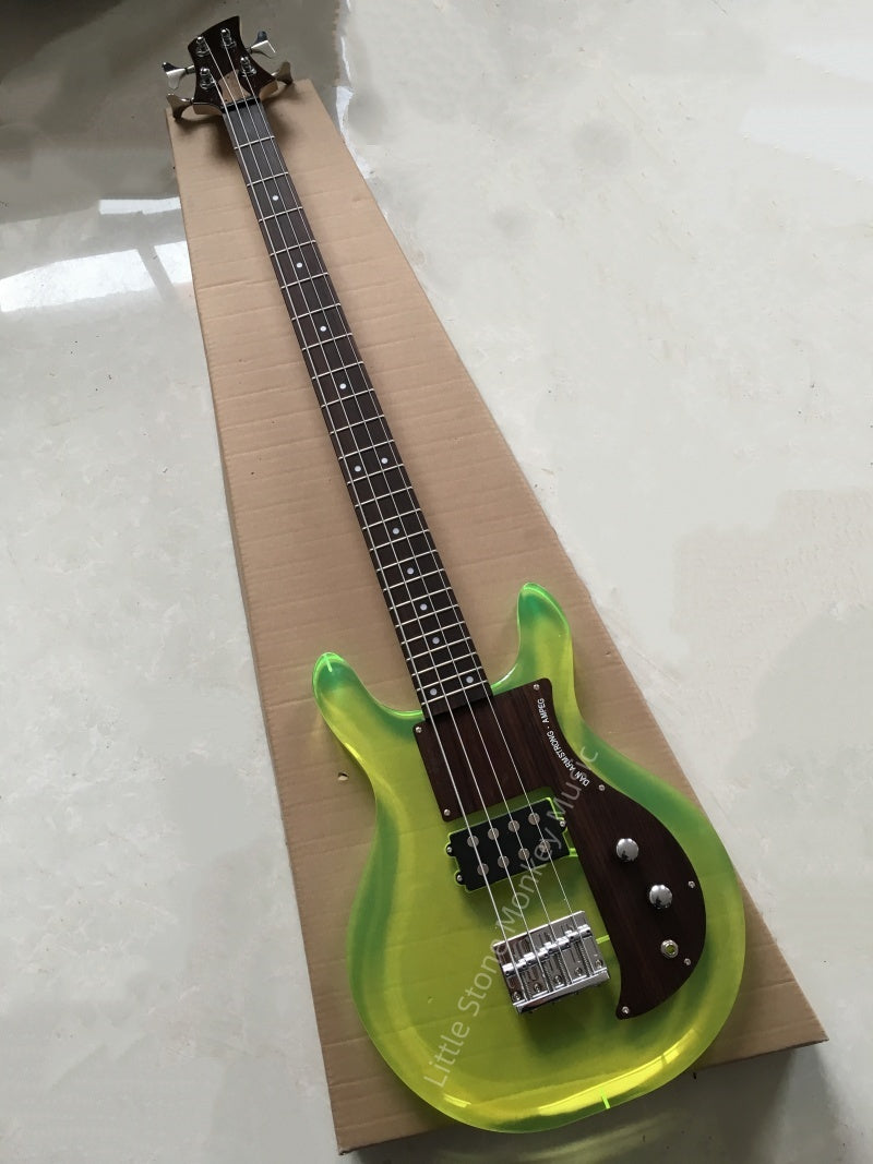 Customize Acrylic Body Fluorescent Green Electric Guitar LSM116