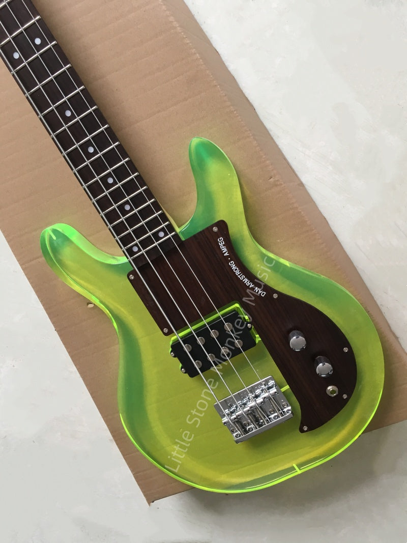 Customize Acrylic Body Fluorescent Green Electric Guitar LSM116