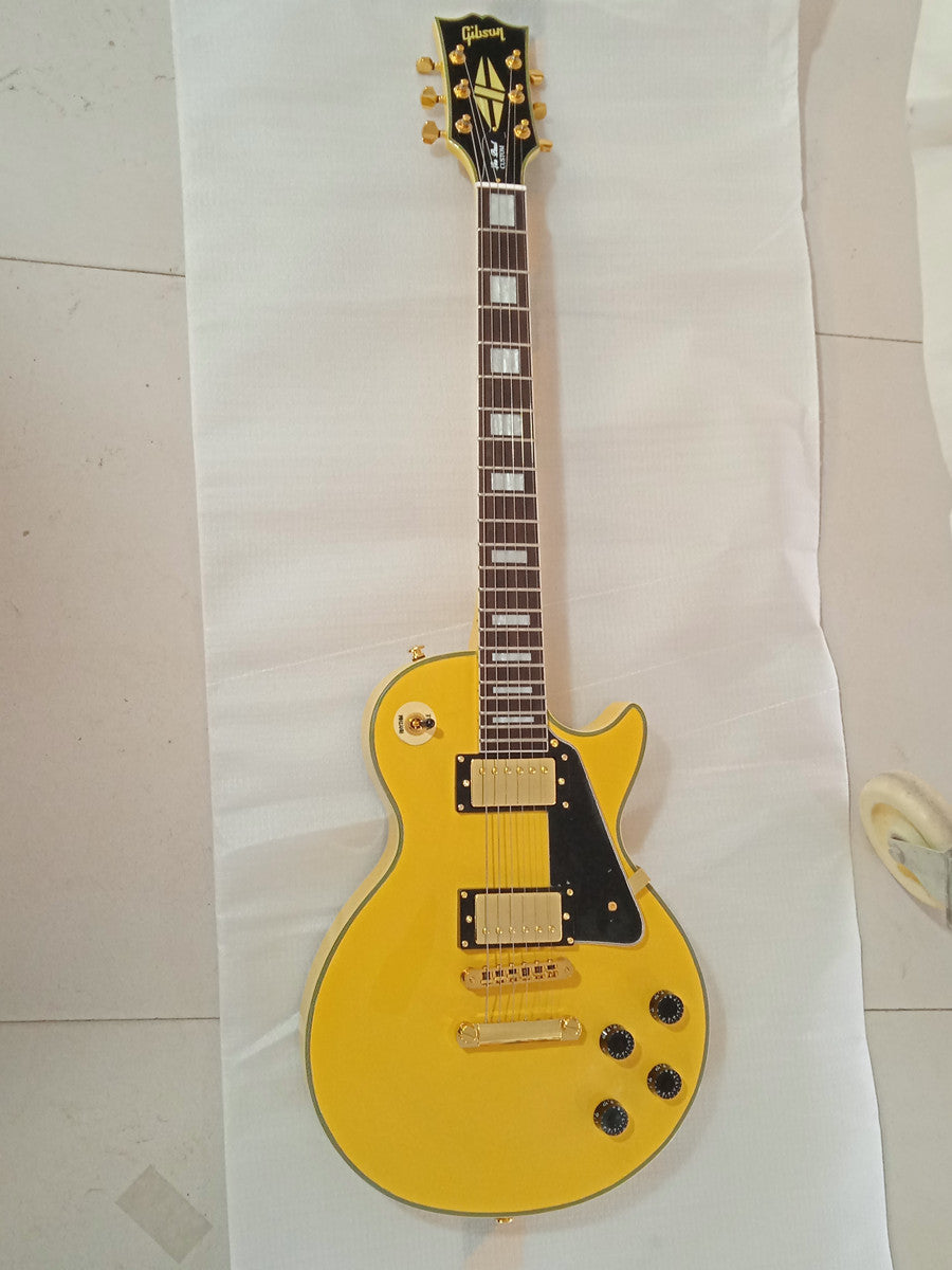 Electric Guitar 6 string LP Solid wood natural color guitar yellow Gib  LP  Z1#