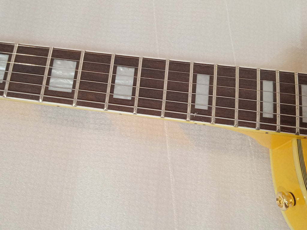 Electric Guitar 6 string LP Solid wood natural color guitar yellow Gib  LP  Z1#