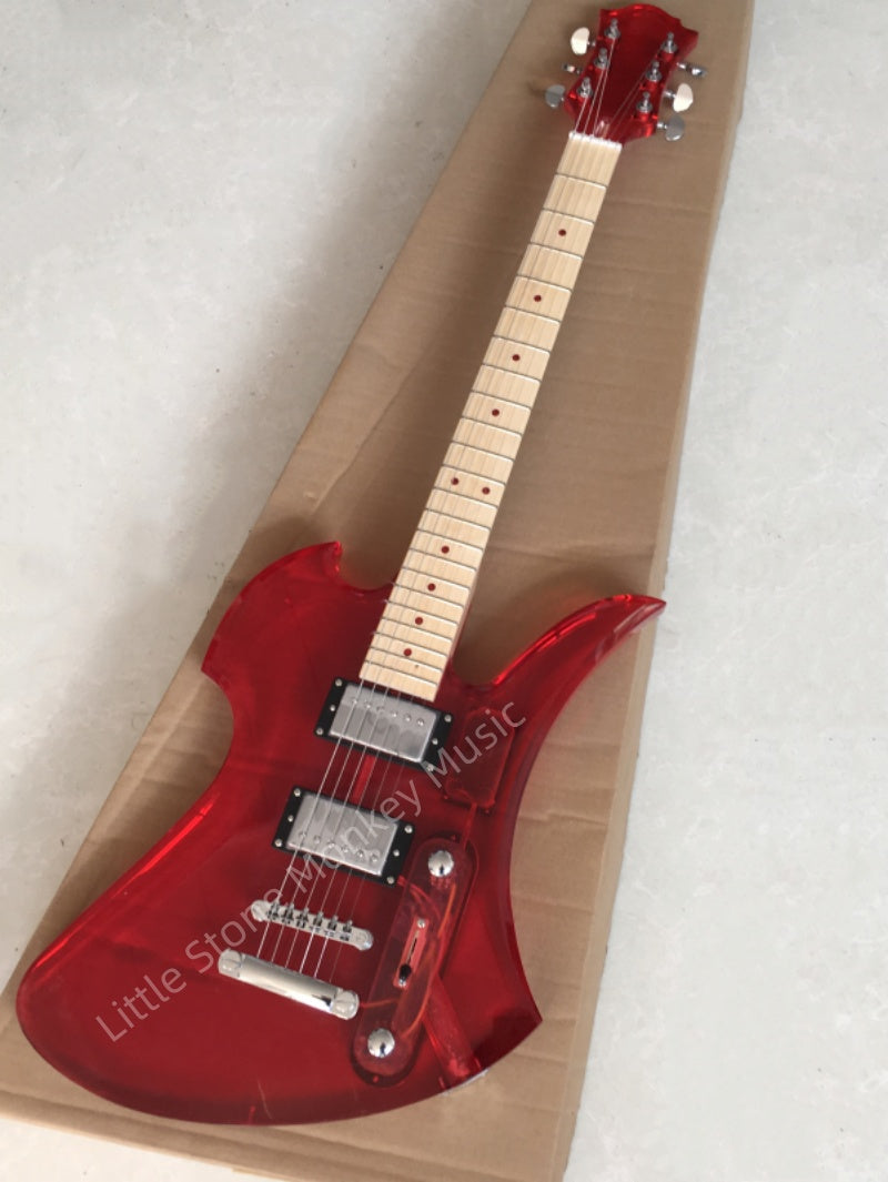 Customize Acrylic Body Red Electric Guitar LSM117