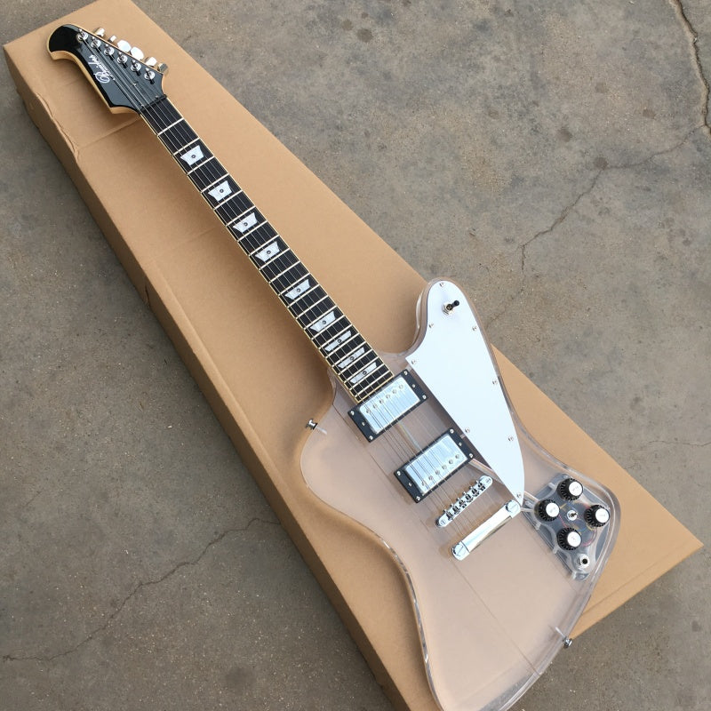 Customize Acrylic Body Electric Guitar with Green LED Lights LSM110