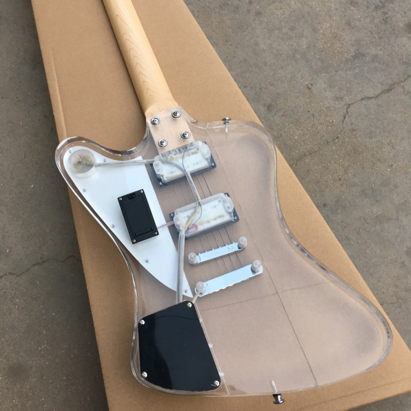 Customize Acrylic Body Electric Guitar with Green LED Lights LSM110