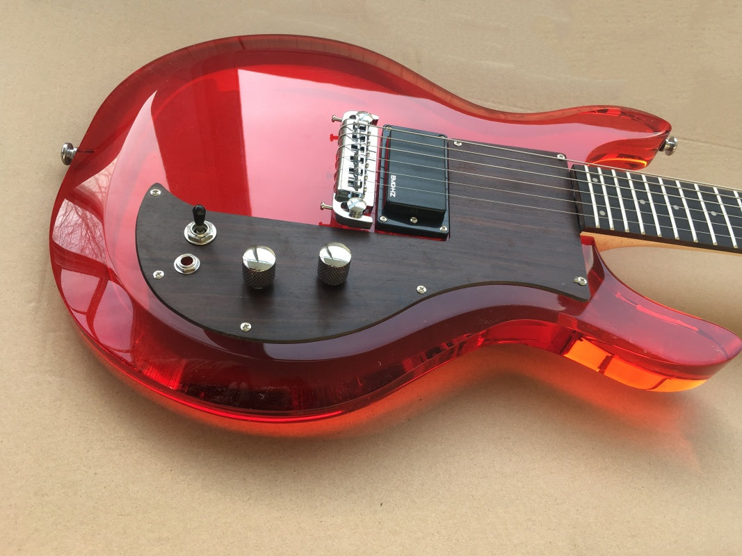 Customize Acrylic Body Red Electric Guitar LSM138