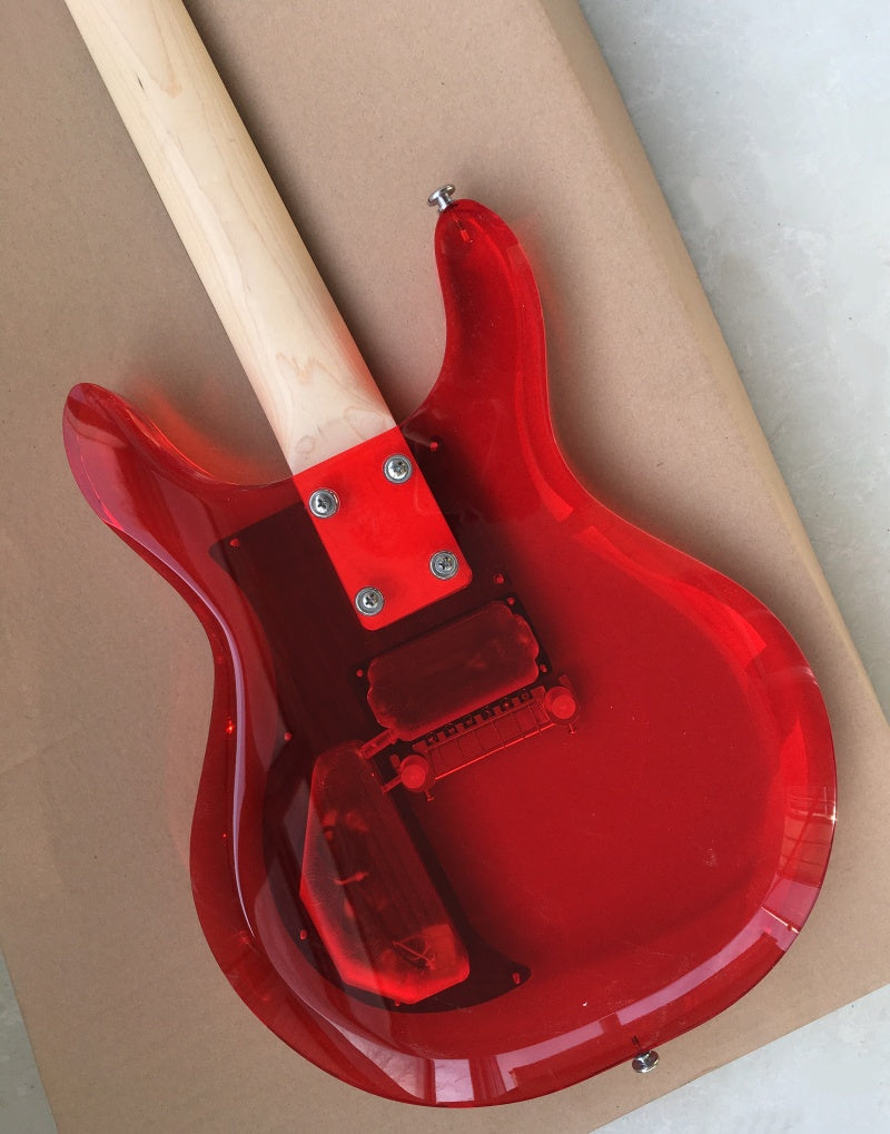 Customize Acrylic Body Red Electric Guitar LSM138