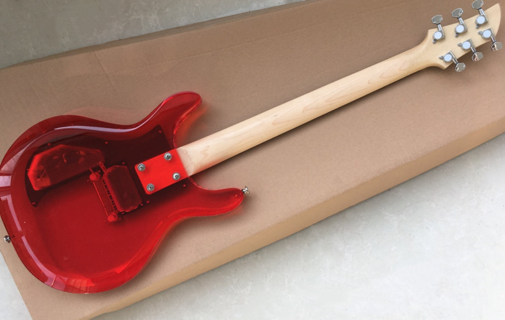 Customize Acrylic Body Red Electric Guitar LSM138