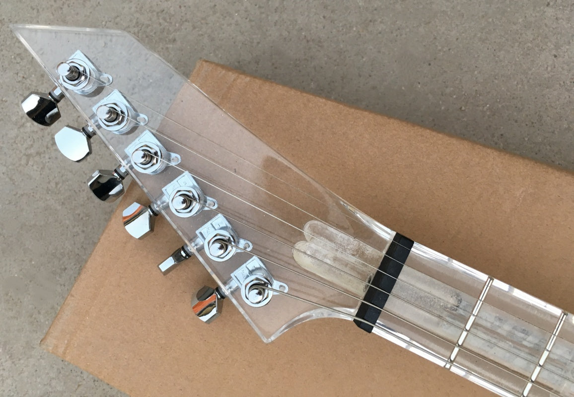 Customize Acrylic Body Electric Guitar with Blue LED Lights LSM140