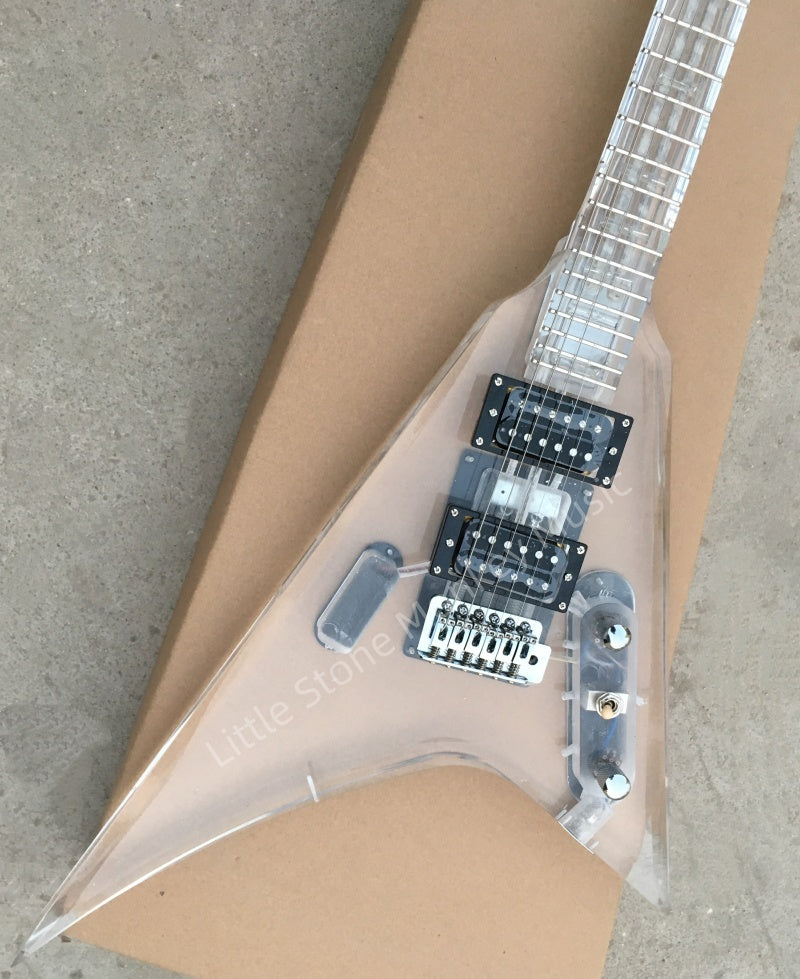 Customize Acrylic Body Electric Guitar with Blue LED Lights LSM140