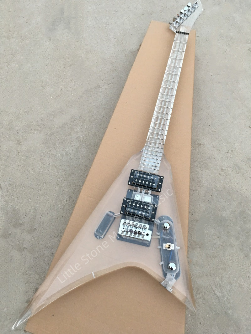Customize Acrylic Body Electric Guitar with Blue LED Lights LSM140