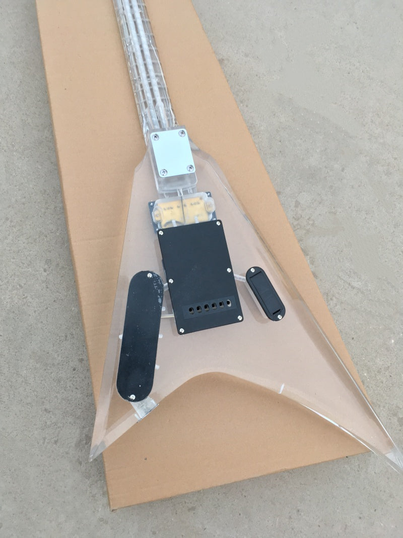Customize Acrylic Body Electric Guitar with Blue LED Lights LSM140