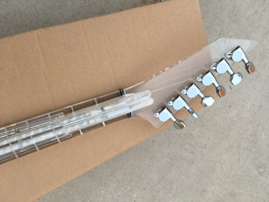 Customize Acrylic Body Electric Guitar with Blue LED Lights LSM140
