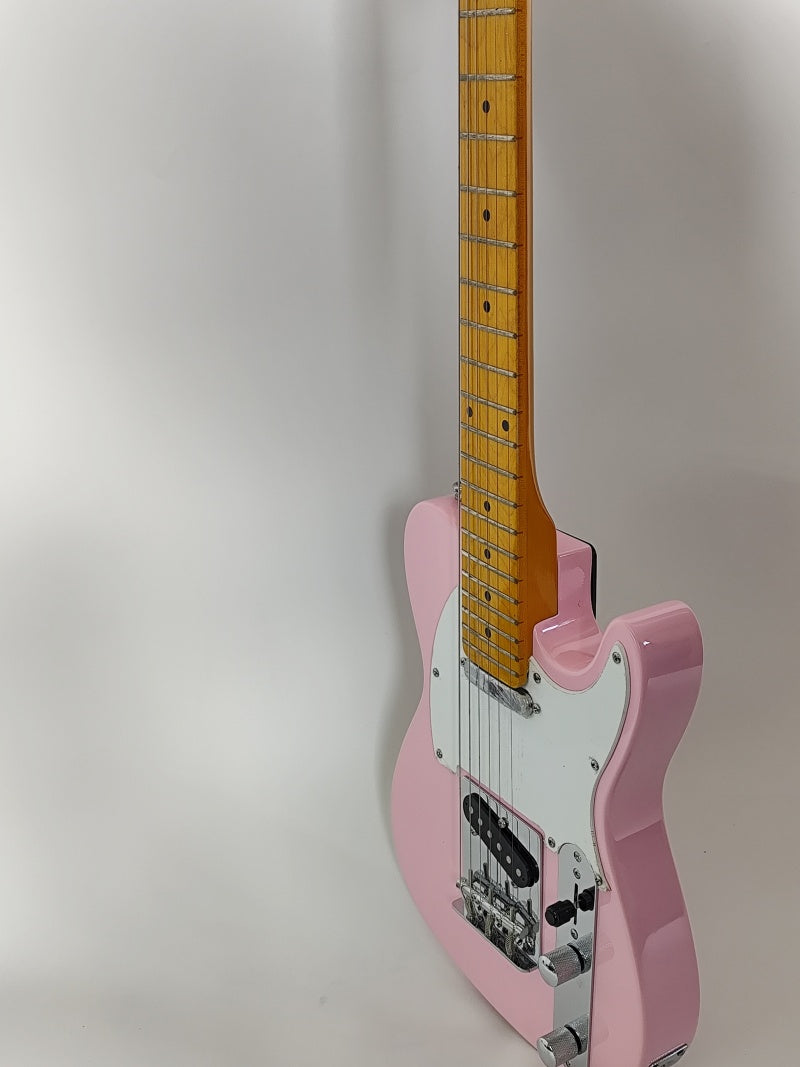 Pink  Color Electric Guitar Yellow  Color  Electric Guitar TL British Qunicy electric guitar with right hand design, standard TL style, Cape Island pink color, timeless classic design, 6 strings. Fen TL Z17#