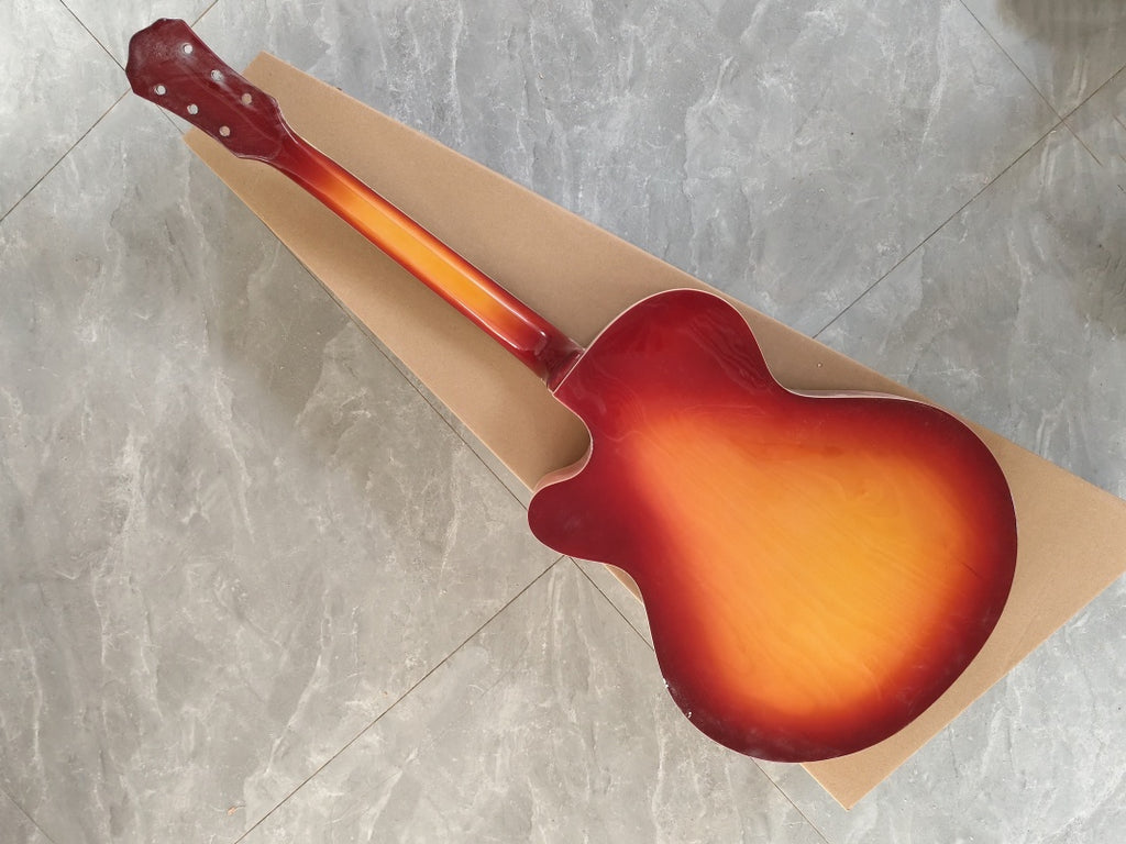 Sunburst  Semi-Hollow Body Electric Guitar Custom Chaobo Warm-toned Sunset Color Hollow Body Electric Jazz music Bass with Quilted Maple Top Gib ES 355#   Z22#