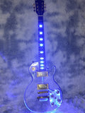 Custom Transparent Acrylic Body Electric Guitar with Blue  LP  LED Lights 6 string Gib LP  Z5#
