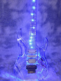 Custom Acrylic Body Electric Guitar Lightning   Fully transparent acrylic (crystal plexiglass), with built-in blue LED backlighting  2026  Fen ST Z11#
