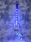 Custom Acrylic Body Electric Guitar   Fully transparent acrylic (crystal plexiglass), with built-in blue LED backlighting 2026  Gib Flying V Z18#