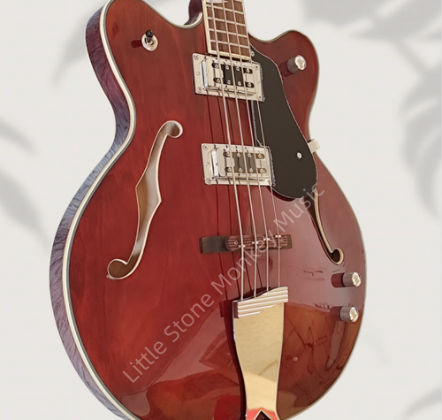 Classic 4 String Bass Jazz Manchester red electric guitar -Jazz electric guitar - Custom model - Adjustable neck - red - Rock mountain style - Hollow body Gre Series   Z14#