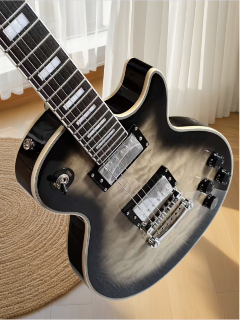 Electric Guitar 6 string Solid wood natural color guitar black and Ebony color  Gib  LP Z3# 3