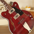 Classic 4 String Bass Jazz Manchester red electric guitar -Jazz electric guitar - Custom model - Adjustable neck - red - Rock mountain style - Hollow body Gre Series   Z14#