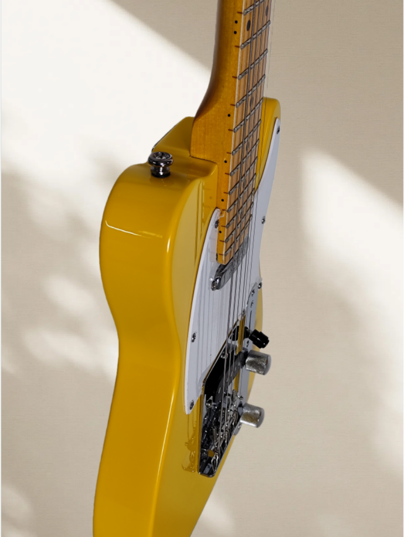 Yellow  Color  Electric Guitar TL British Qunicy electric guitar with right hand design, standard TL style, Cape Island orange color, timeless classic design, 6 strings.  Fen TL  Z16#