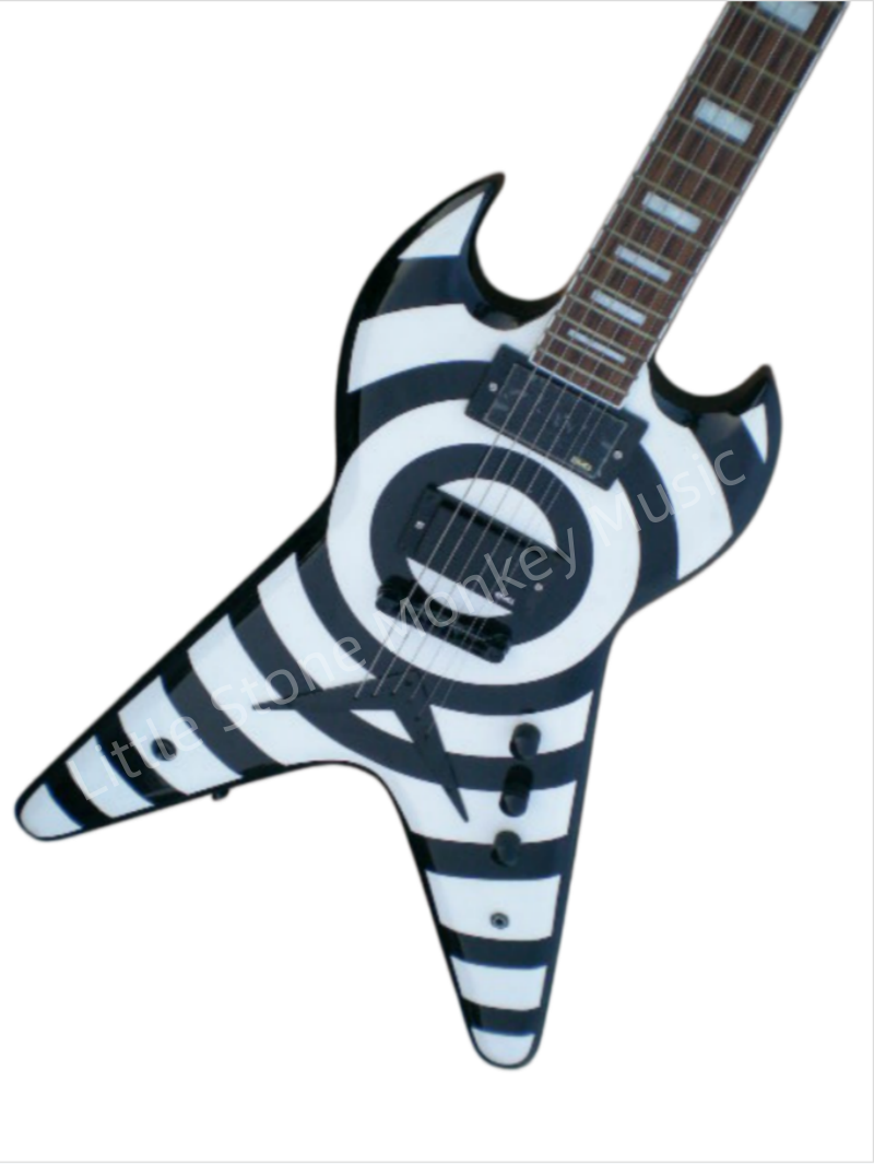 Customize Black and White Circles Electric Guitar LSM015