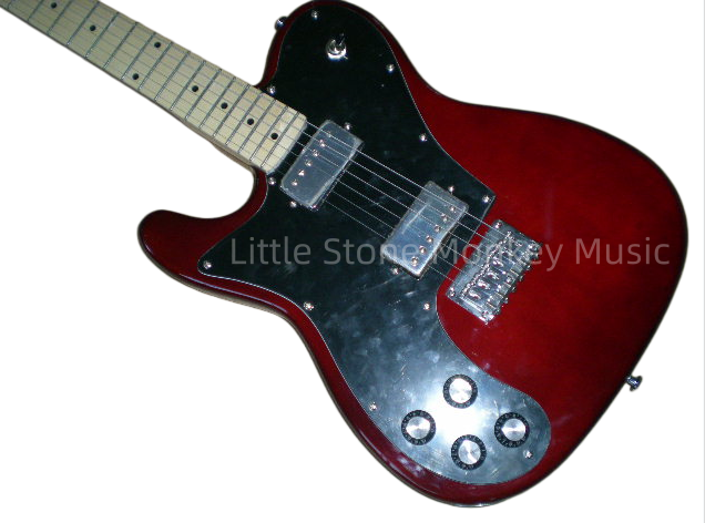 Factory Customized  6 Strings Navy  Electric Guitar with Tele Electric Guitar Wine Red Color Maple Fretboard Double Binding 22 Frets  194#