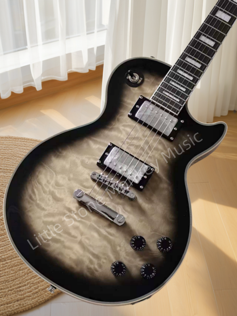 Electric Guitar 6 string Solid wood natural color guitar black and Ebony color  Gib  LP Z3# 3
